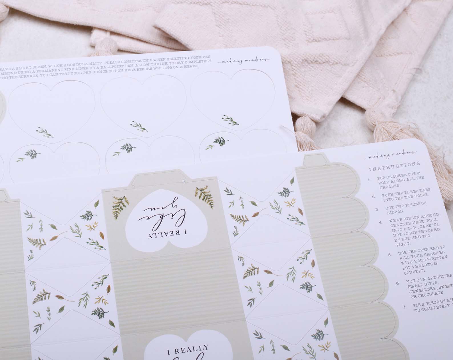 Will You Be My Girlfriend Surprise Botanical Cracker. Stationery designed by Making Meadows