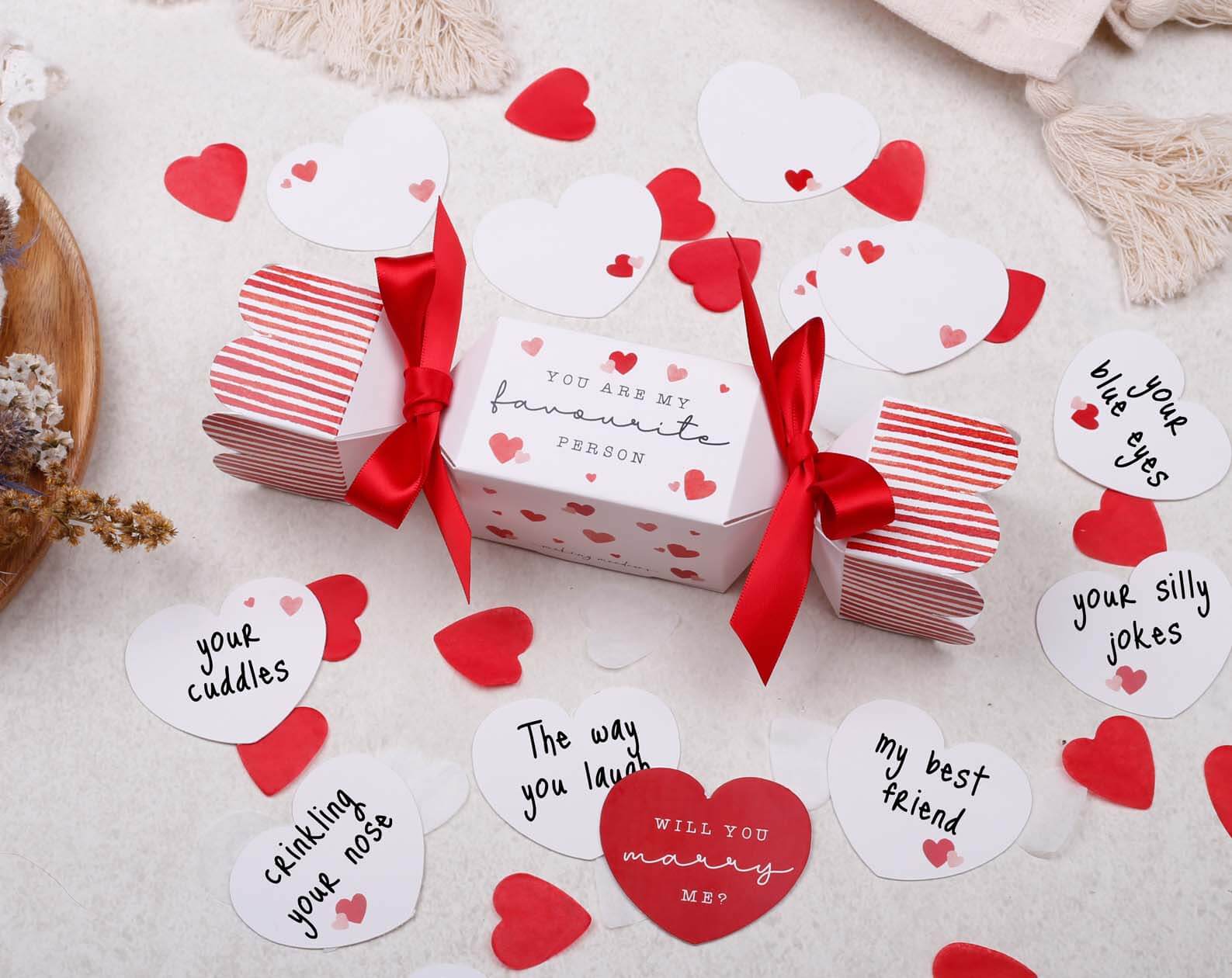 Will You Marry Me Surprise Red Cracker. Stationery designed by Making Meadows
