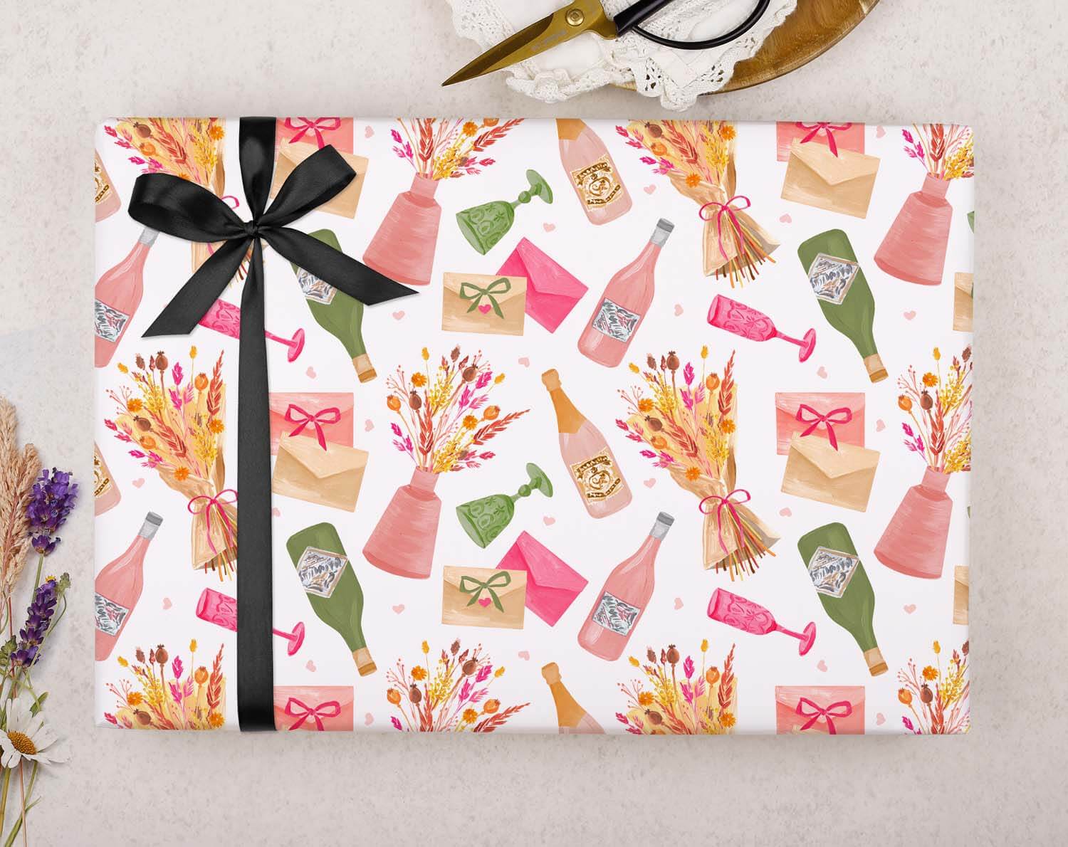 Wine Wrapping Paper. Wrapping Paper designed by Making Meadows