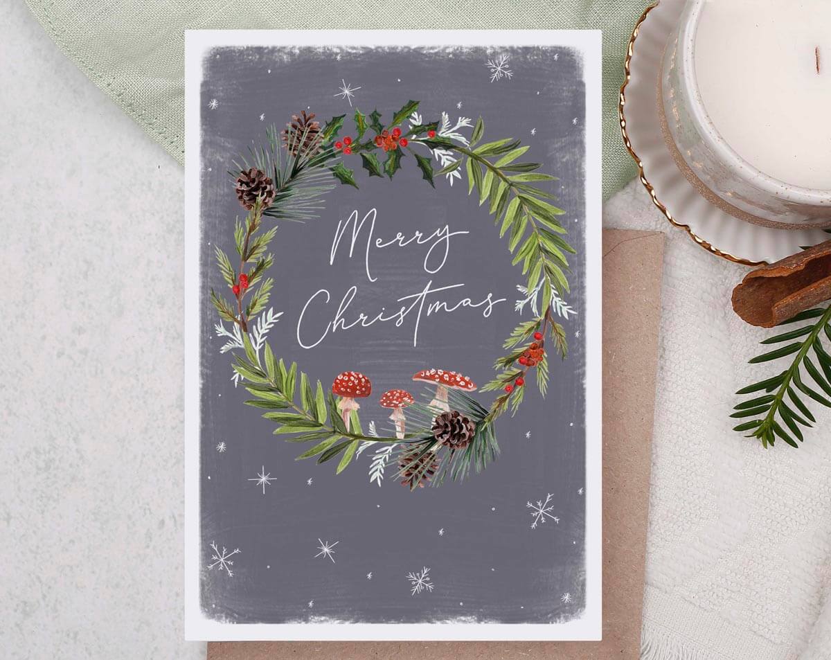 Wreath Merry Christmas Card. Greeting & Note Cards designed by Making Meadows