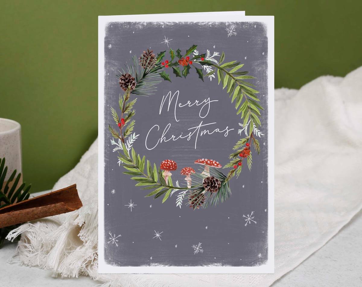 Wreath Merry Christmas Card. Greeting & Note Cards designed by Making Meadows
