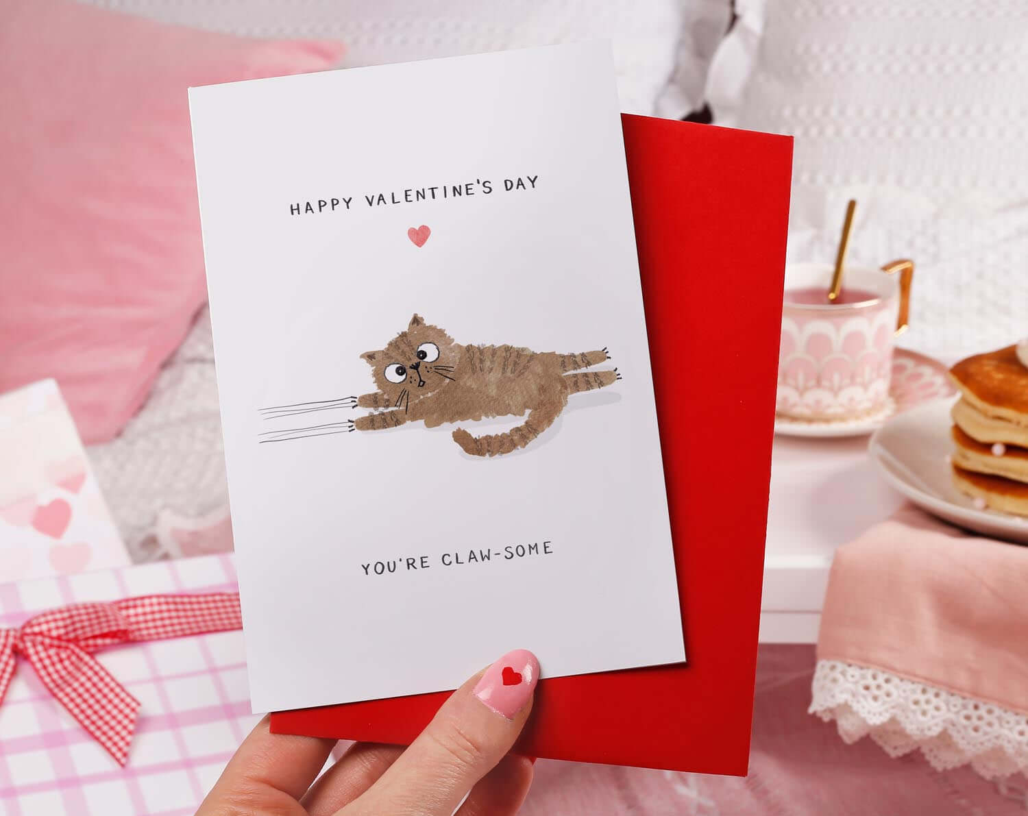 You're Claw-some, Tabby Cat Valentine Card. Greeting & Note Cards designed by Making Meadows