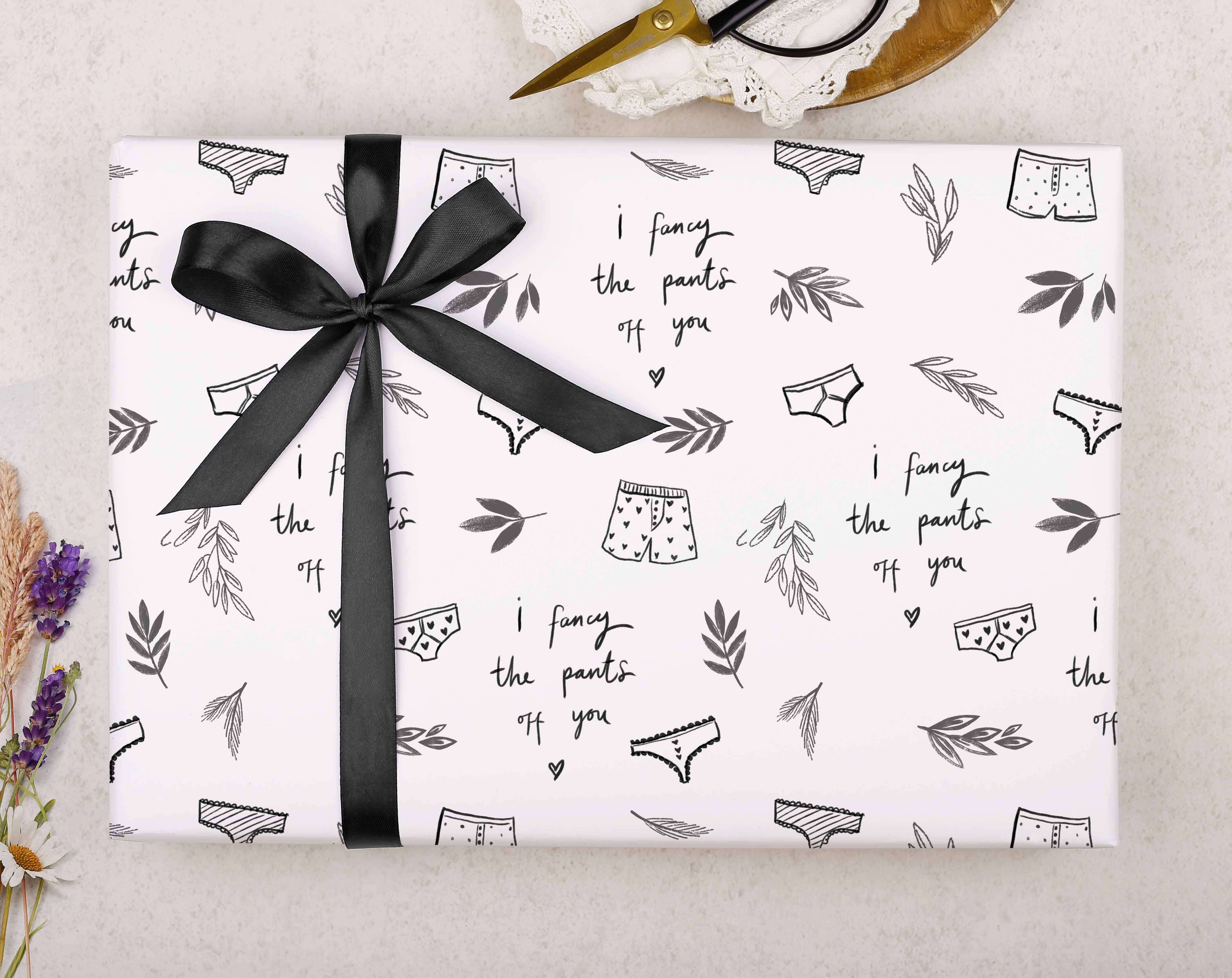 I fancy the pants off you, funny valentine wrapping paper
