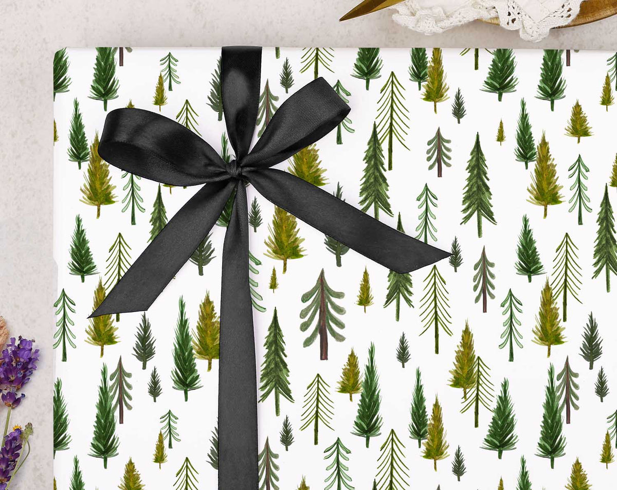 Embossed Little Trees Christmas Gift Wrap 1/2 Ream 417 ft x 30 in