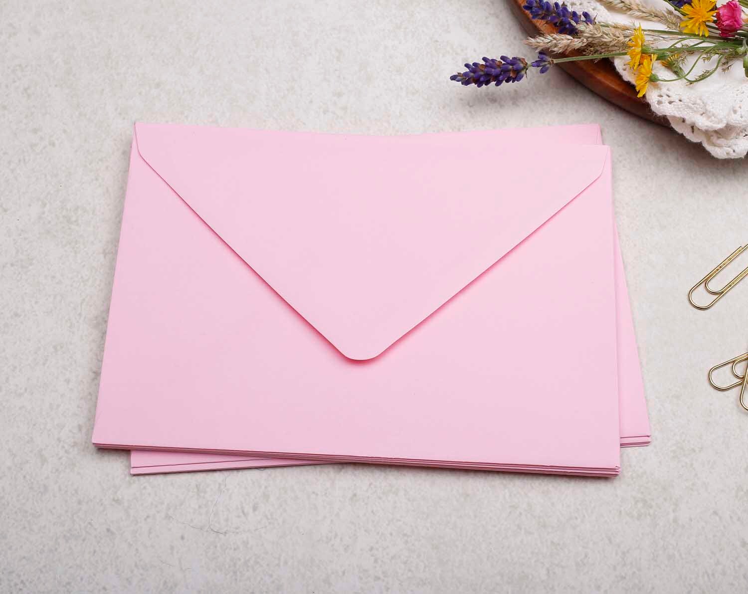 125 x 175mm Baby Pink Envelopes. Envelopes designed by Making Meadows