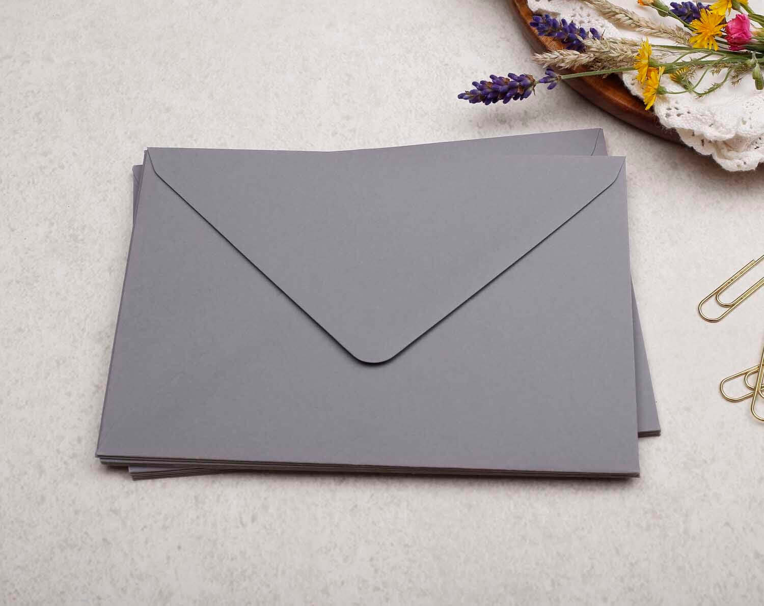 125 x 175mm Grey Envelopes. Envelopes designed by Making Meadows