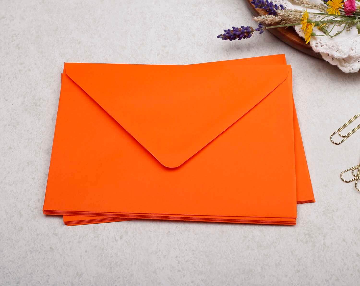 125 x 175mm Orange Envelopes. Envelopes designed by Making Meadows
