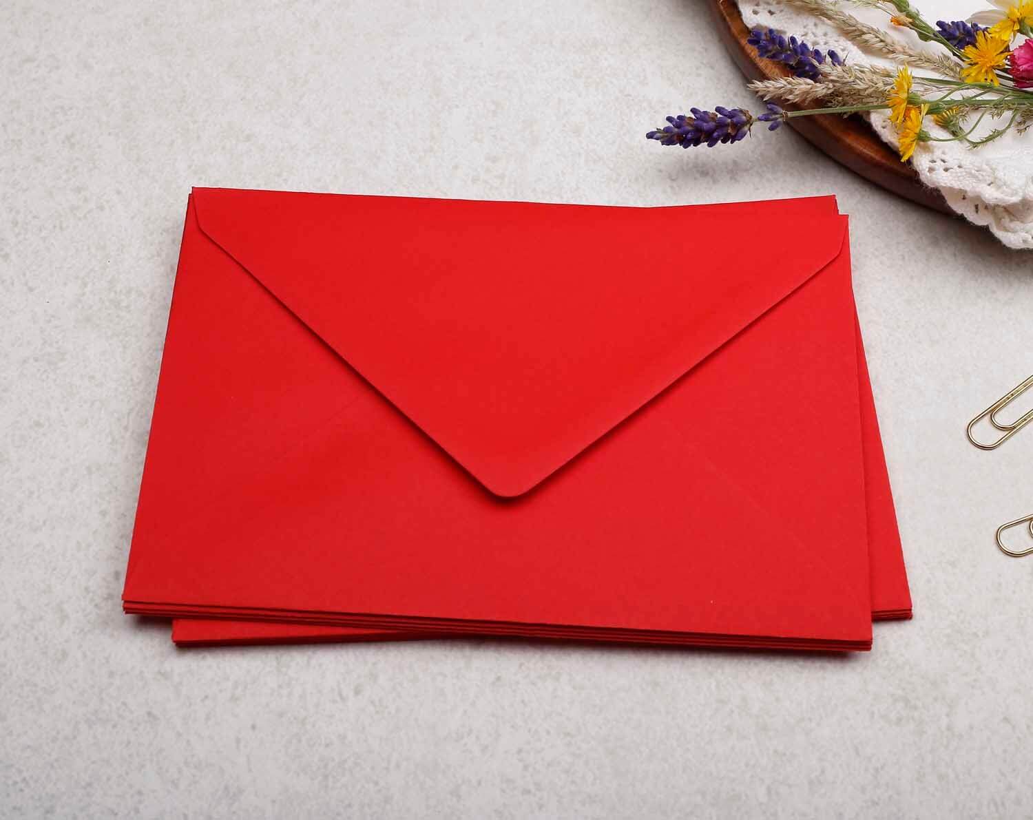 125 x 175mm Red Envelopes. Envelopes designed by Making Meadows