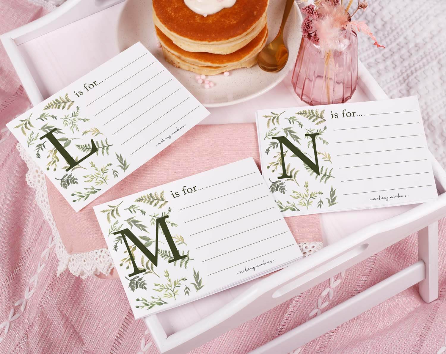 A to Z of You Botanical Cards. Gift Giving designed by Making Meadows