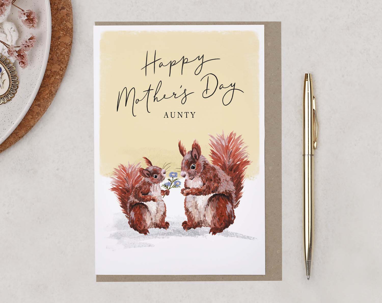 Aunty Happy Mother's Day Squirrel Card. Greeting & Note Cards designed by Making Meadows