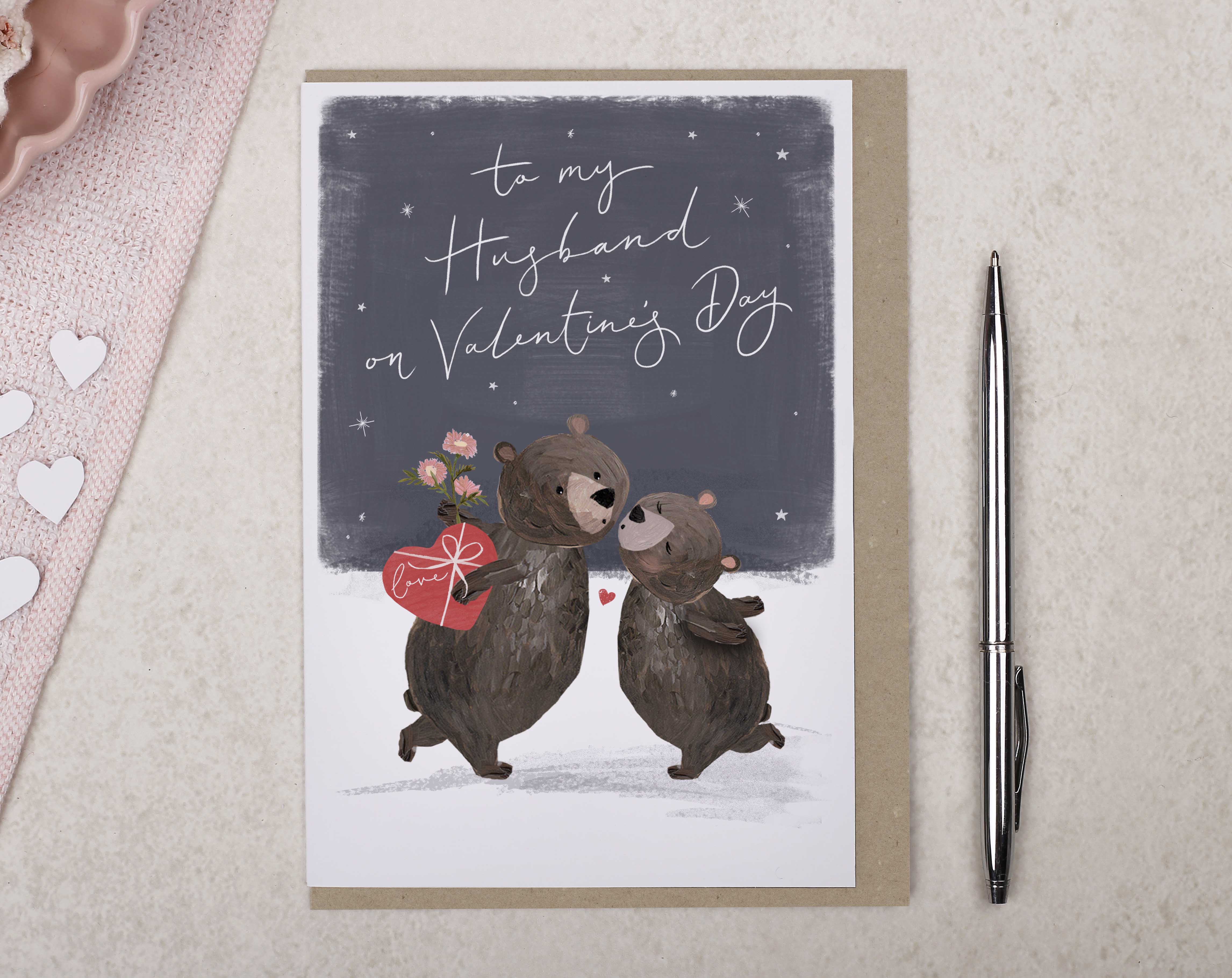 Bear Valentine Card For Husband. Greeting & Note Cards designed by Making Meadows
