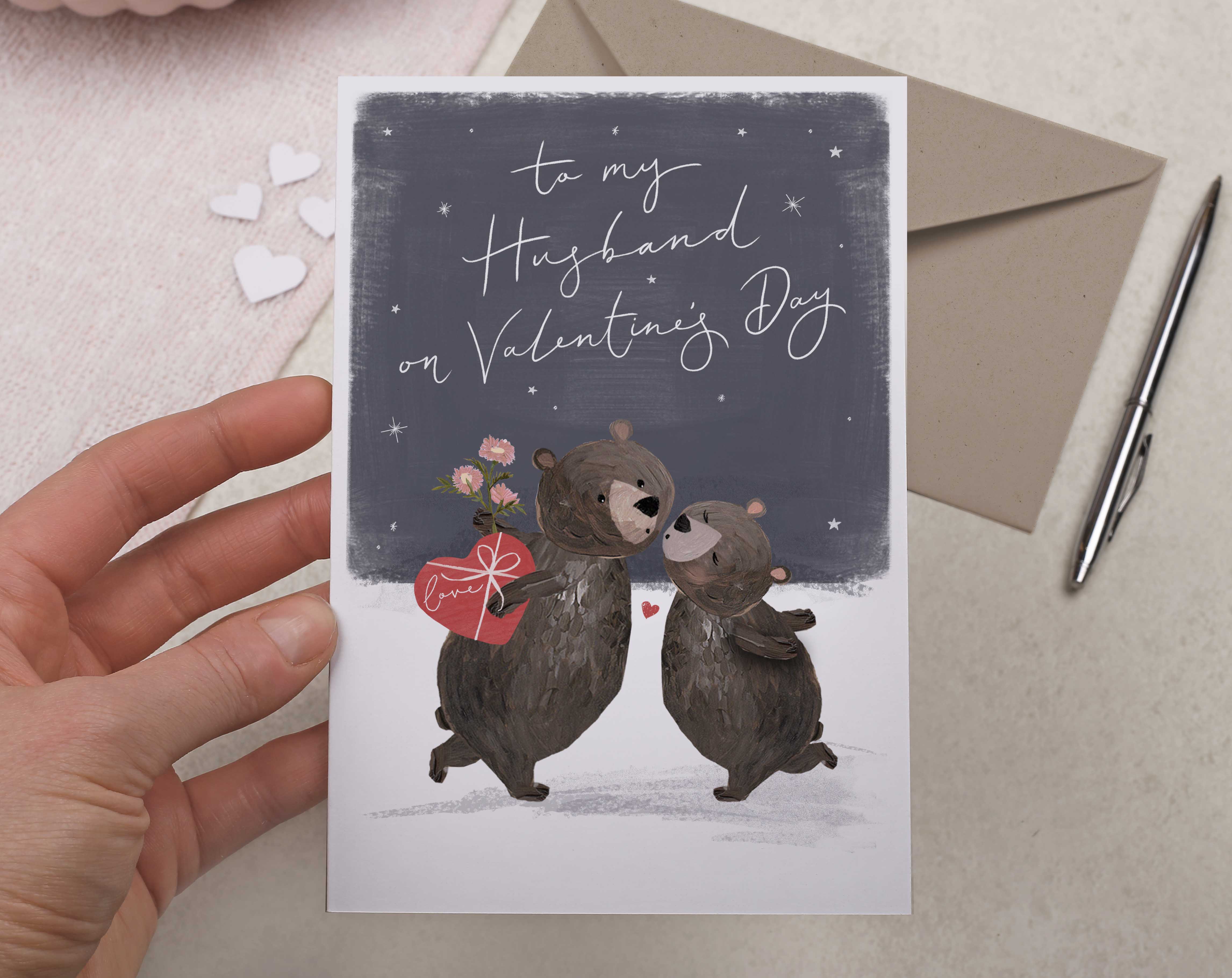 Bear Valentine Card For Husband. Greeting & Note Cards designed by Making Meadows