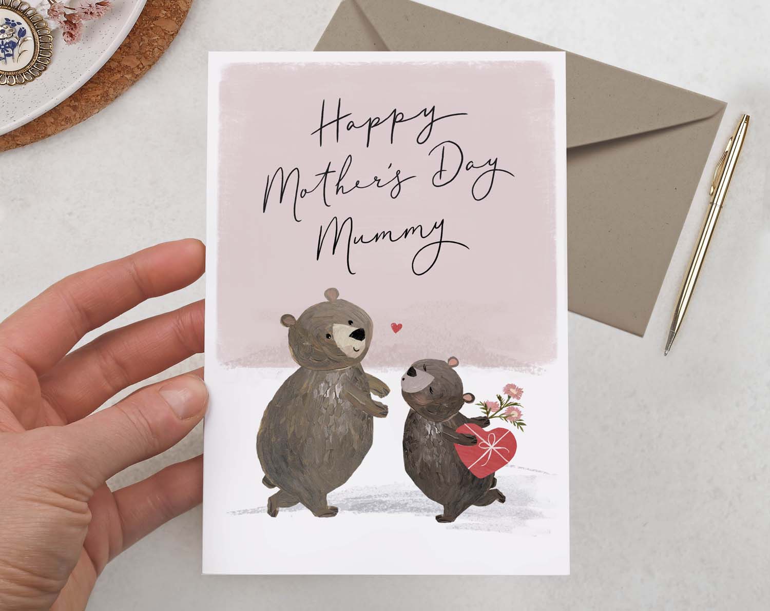 Bears Kissing Happy Mother's Day Mummy Card. Greeting & Note Cards designed by Making Meadows