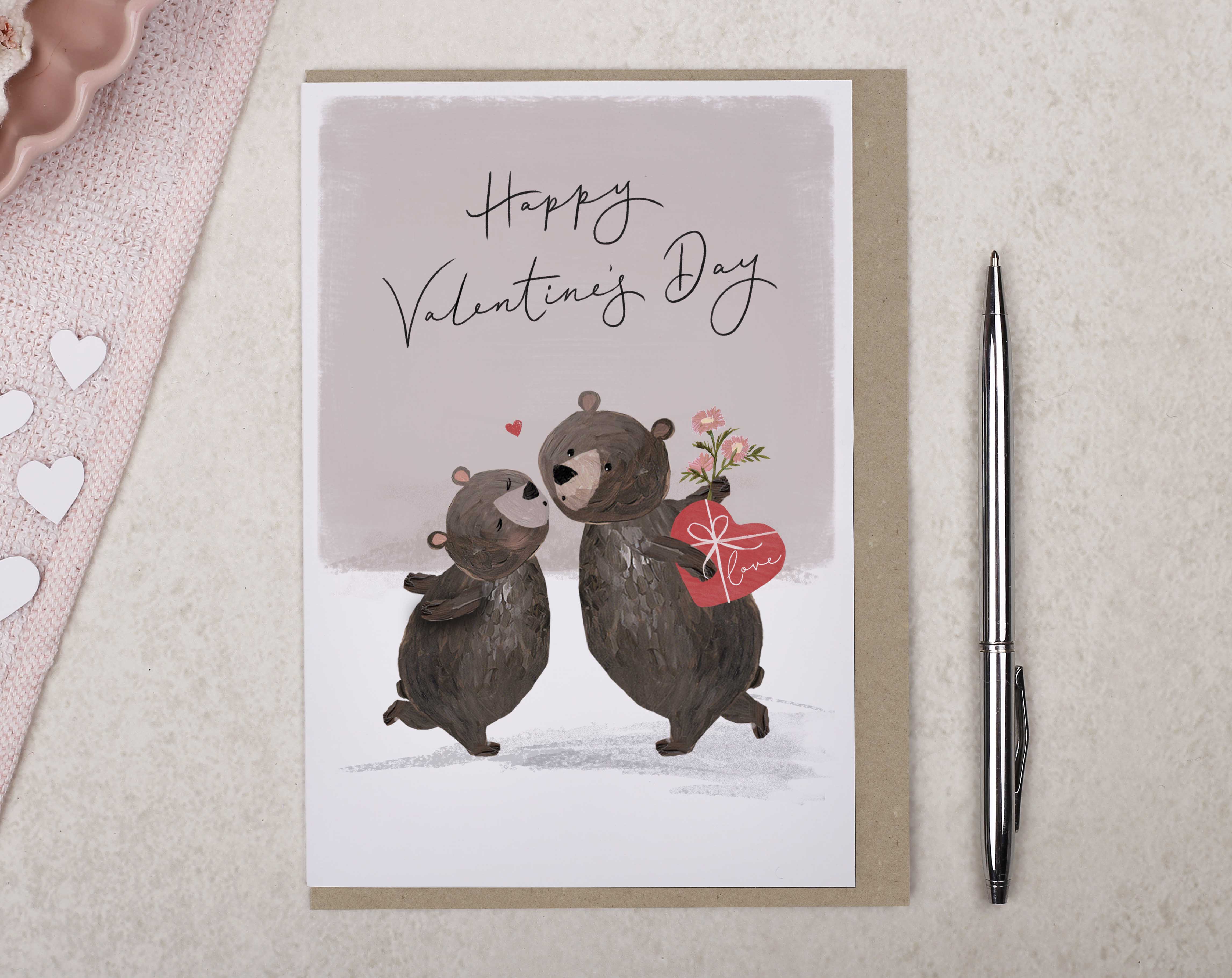 Bears Kissing Valentine Card. Greeting & Note Cards designed by Making Meadows