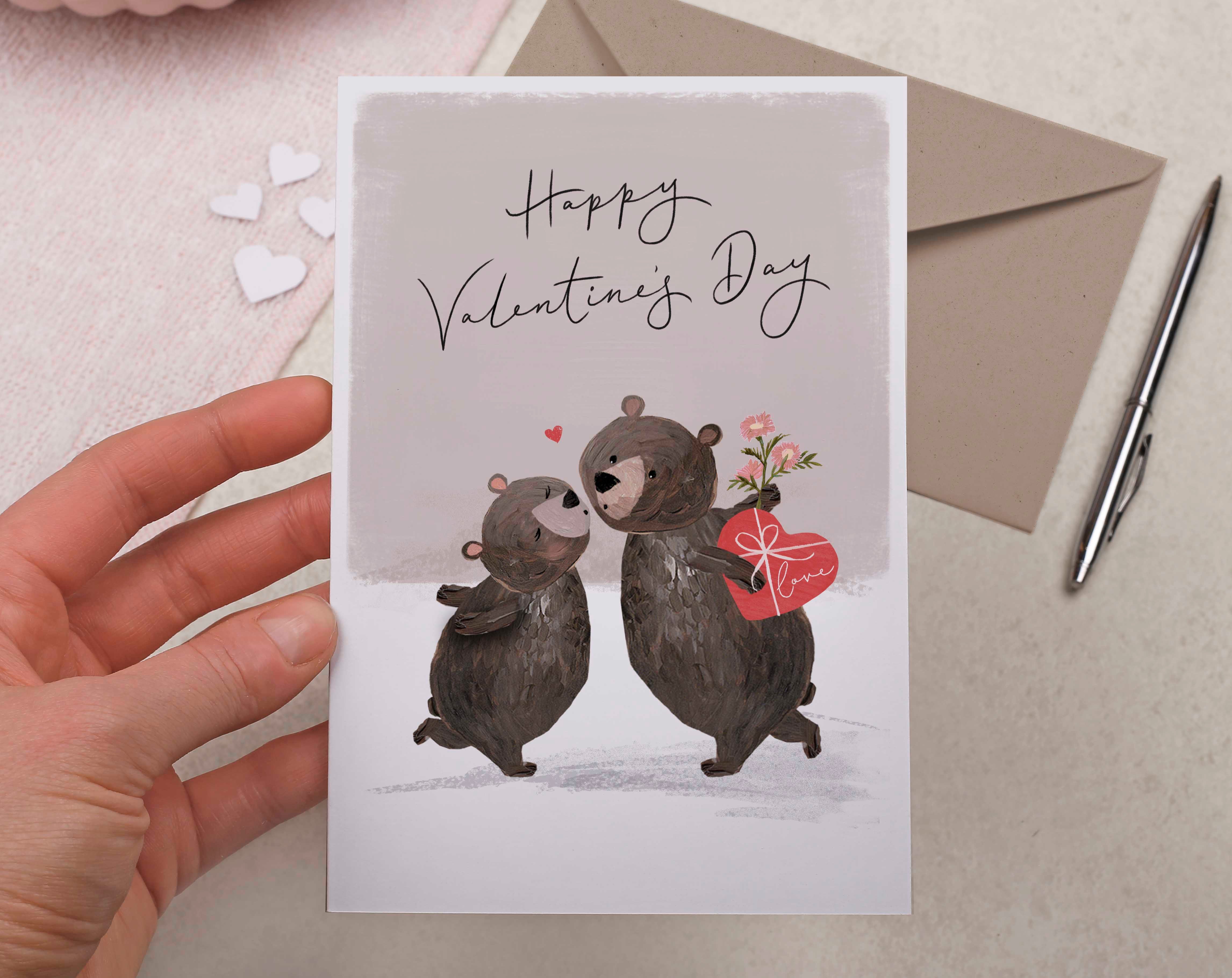 Bears Kissing Valentine Card. Greeting & Note Cards designed by Making Meadows