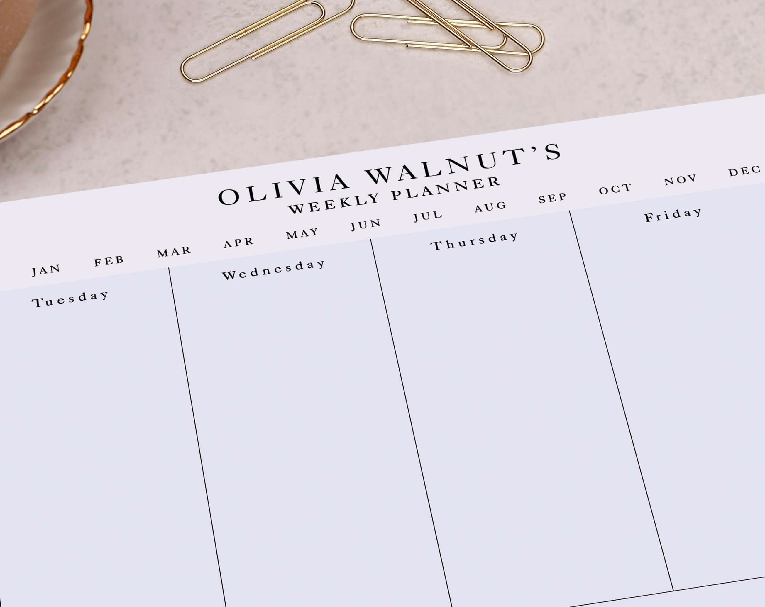 Blue Dog Personalised Weekly Planner Pad. Filing & Organization designed by Making Meadows