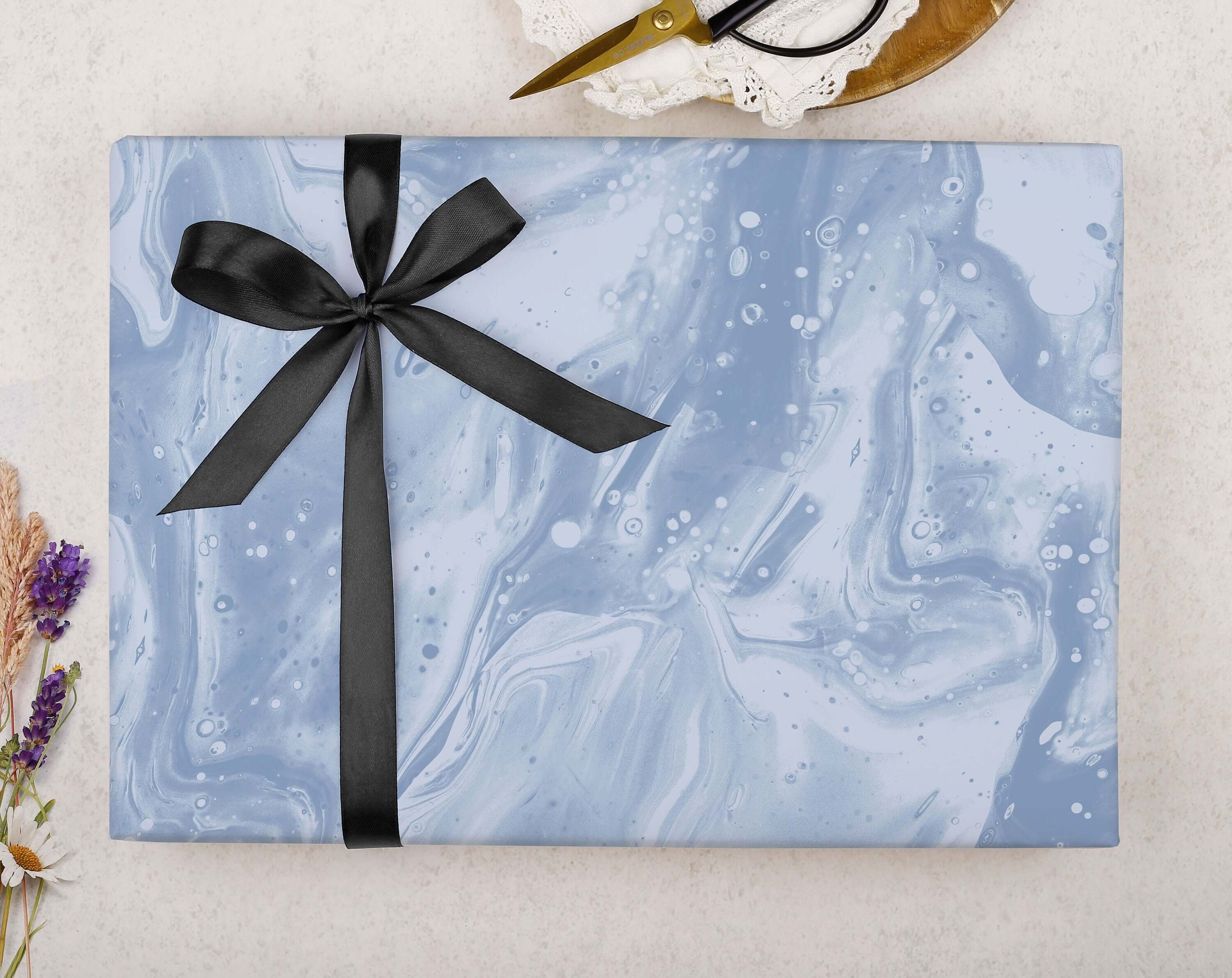 Blue Marble Wrapping Paper. Wrapping Paper designed by Making Meadows