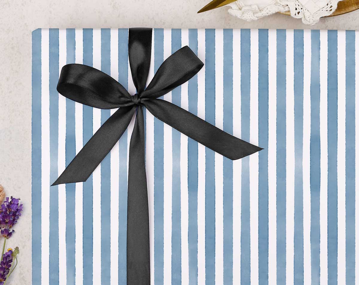 Blue Stripe Wrapping Paper. Wrapping Paper designed by Making Meadows
