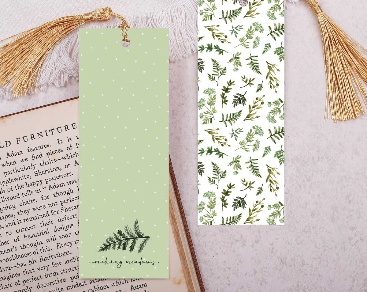 Botanical Bookmark With Tassel. Bookmarks designed by Making Meadows