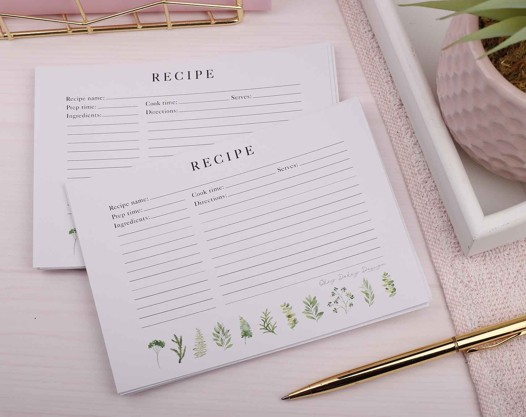 Botanical Recipe Cards. Recipe Card Boxes designed by Making Meadows