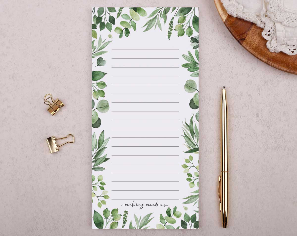 Botanical To Do List Pad. Notebooks & Notepads designed by Making Meadows