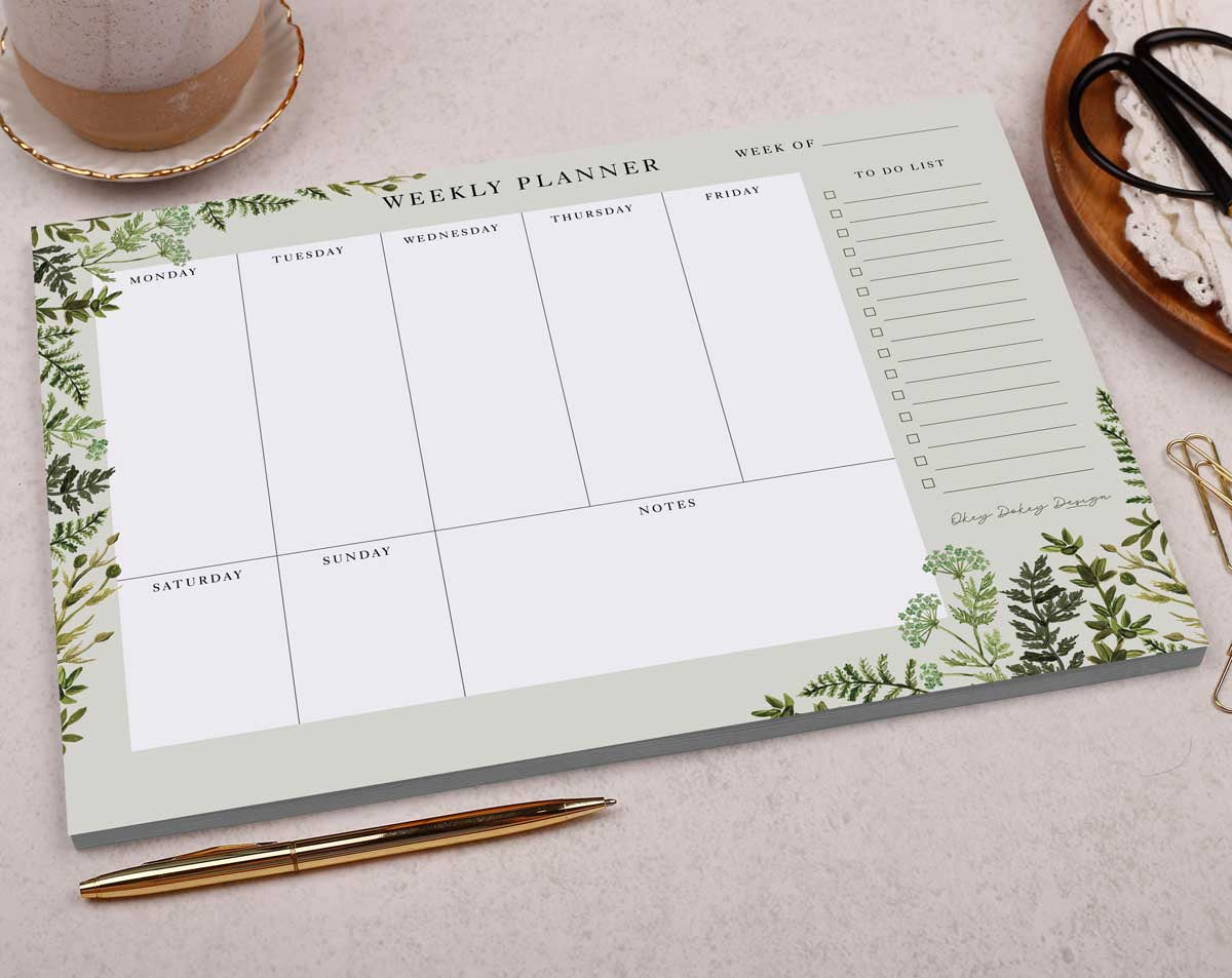 Botanical Weekly Planner Desk Pad. Desk Pads & Blotters designed by Making Meadows