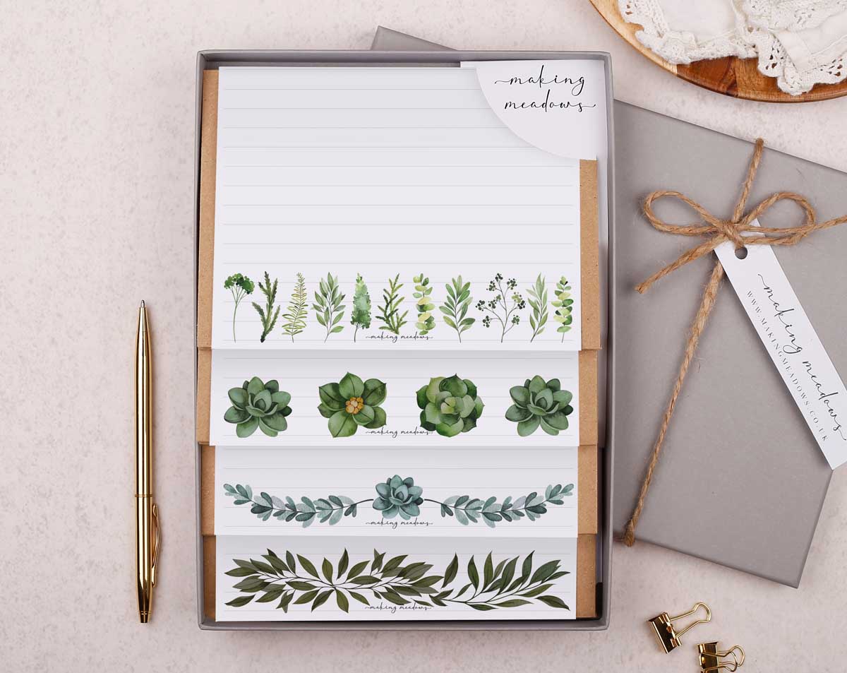 Botanical Writing Paper Gift Box. Stationery designed by Making Meadows