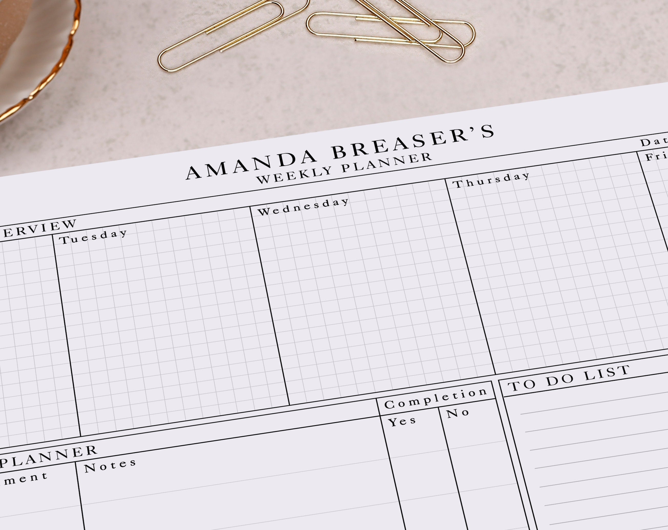 Bug & Insect Personalised Weekly Planner Pad. Planners designed by Making Meadows