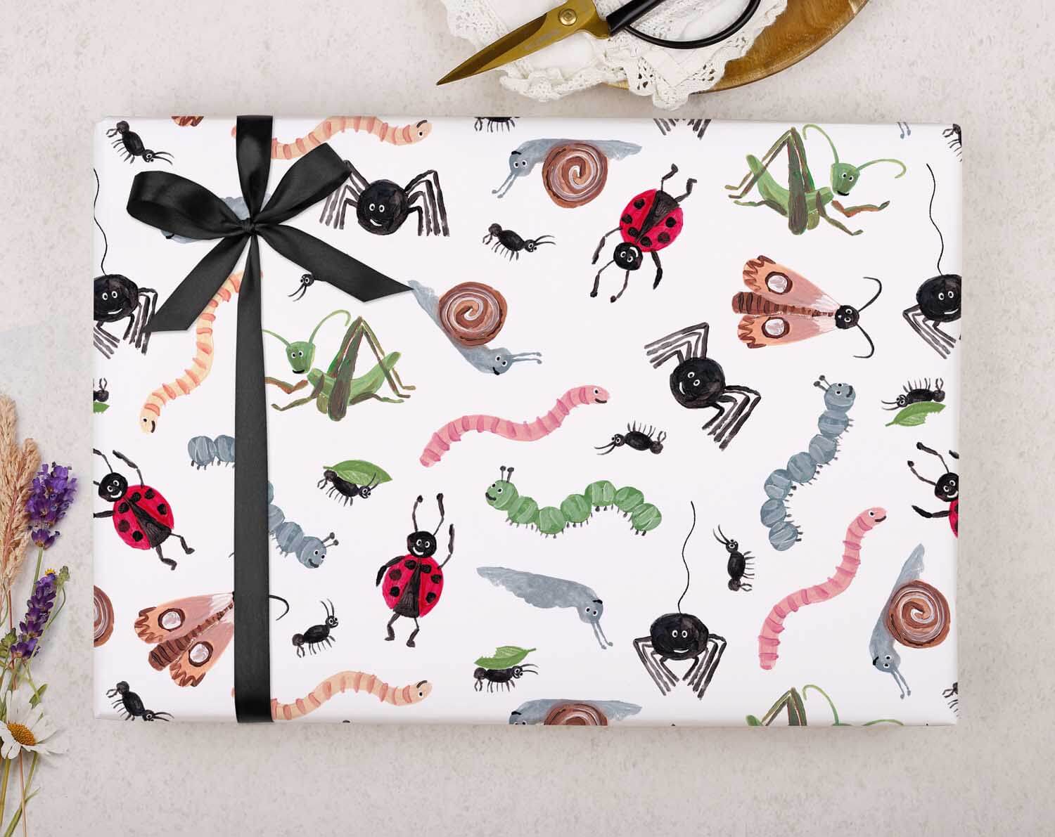 Bug & Insect Wrapping Paper. Wrapping Paper designed by Making Meadows