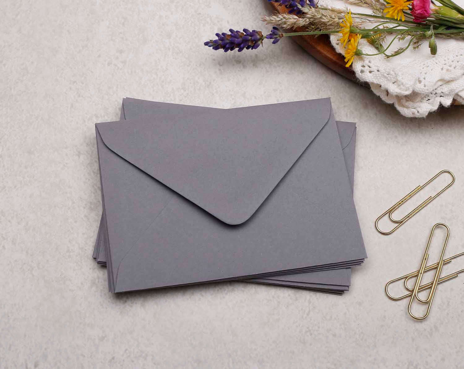 C7 Grey Envelopes. Envelopes designed by Making Meadows
