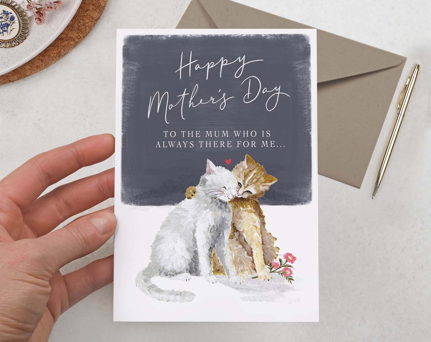 Cat's Hugging Happy Mother's Day Card. Greeting & Note Cards designed by Making Meadows