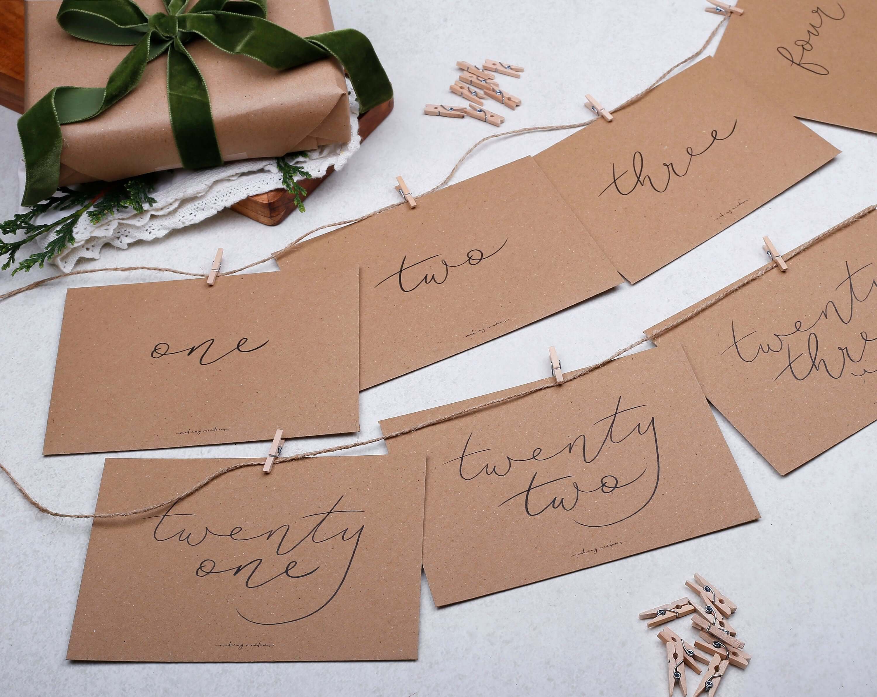 Christmas Advent Calendar Envelopes. Advent Calendars designed by Making Meadows