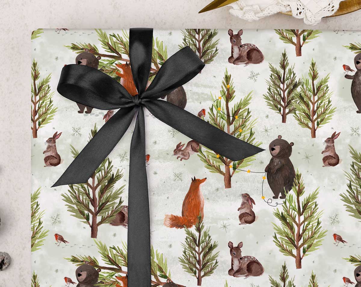 Christmas Animal Wrapping Paper. Wrapping Paper designed by Making Meadows
