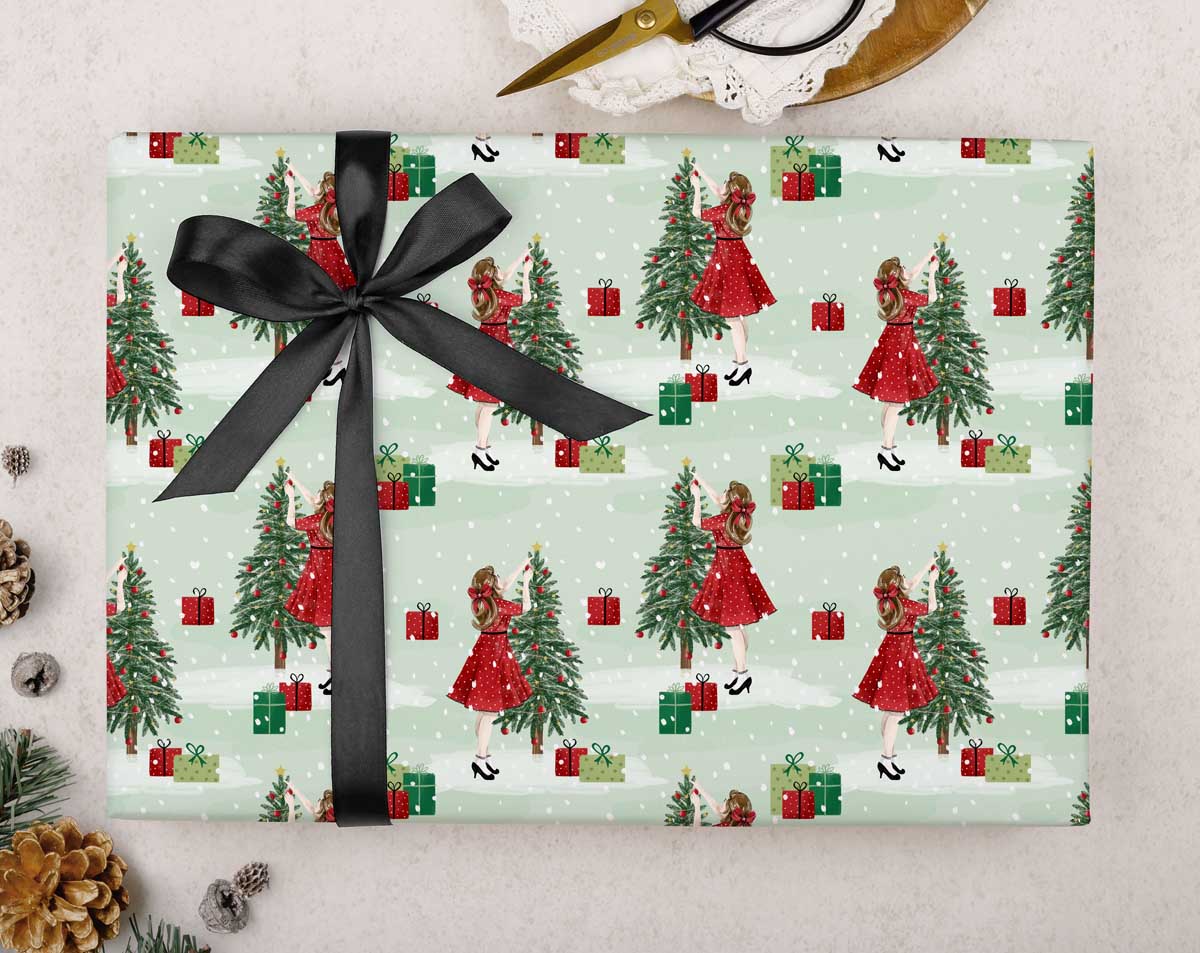 Christmas Tree Wrapping Paper. Wrapping Paper designed by Making Meadows