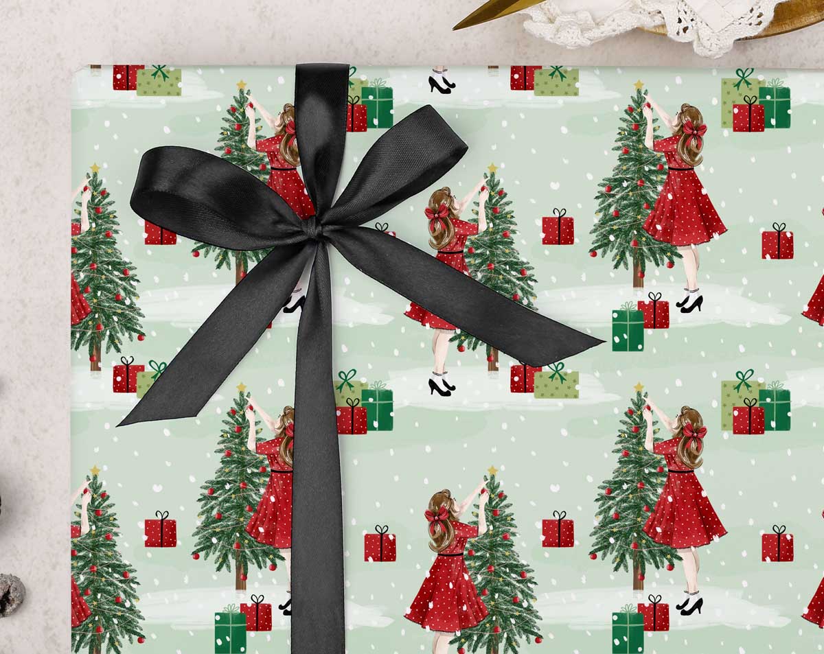 Christmas Tree Wrapping Paper. Wrapping Paper designed by Making Meadows