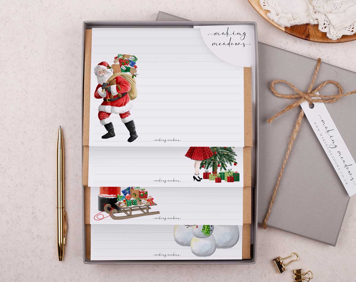 Christmas Writing Paper Gift Box. Stationery designed by Making Meadows
