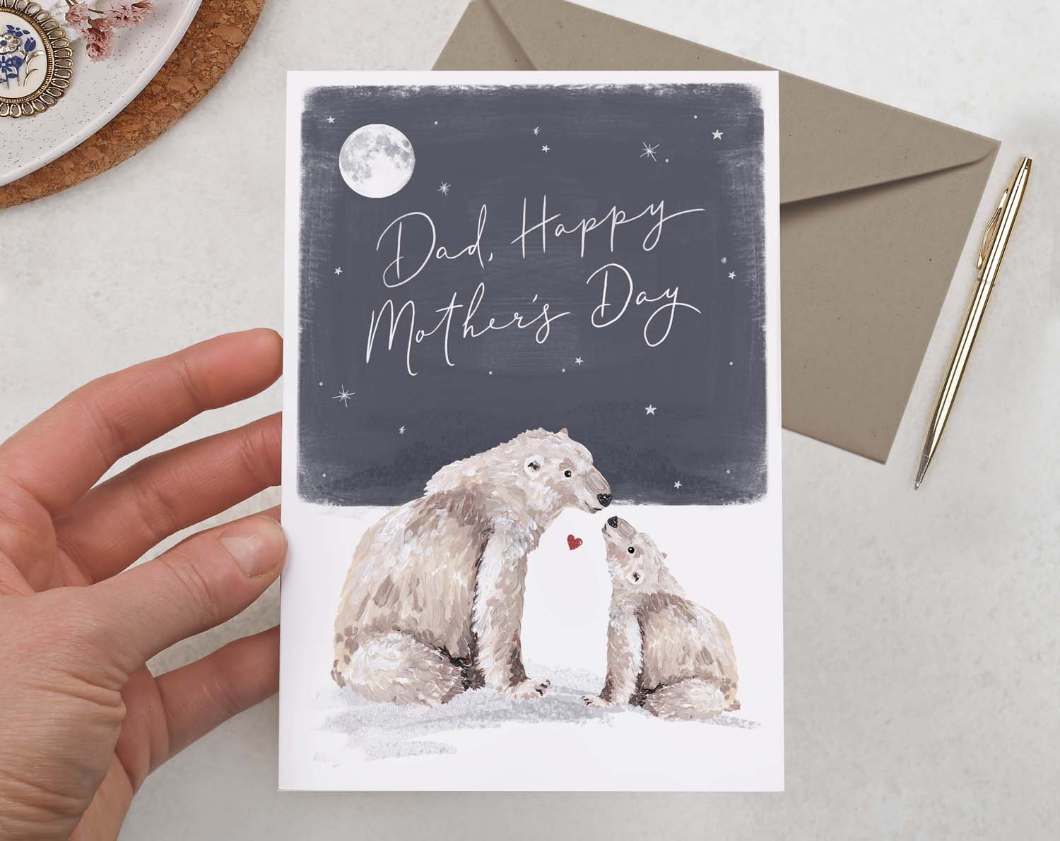 Dad, Polar Bear Happy Mother's Day Card. Greeting & Note Cards designed by Making Meadows