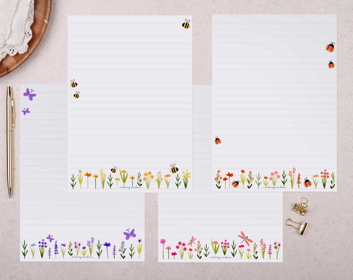 Ditsy Floral Writing Paper Gift Box. Stationery designed by Making Meadows
