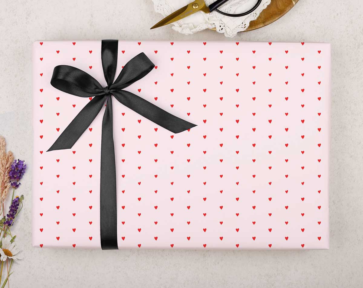 Ditsy Heart Wrapping Paper. Wrapping Paper designed by Making Meadows