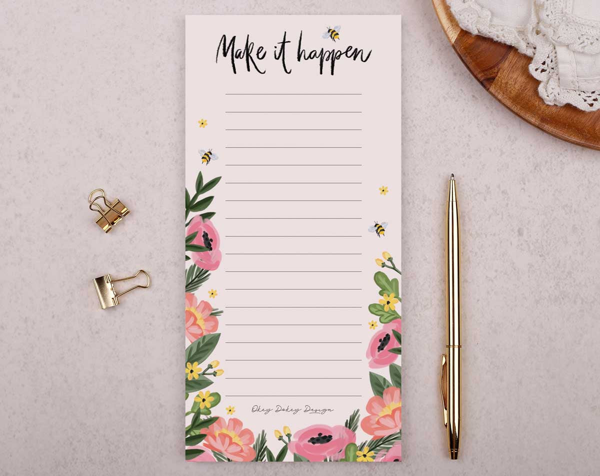 Floral To Do List Pad. Notebooks & Notepads designed by Making Meadows