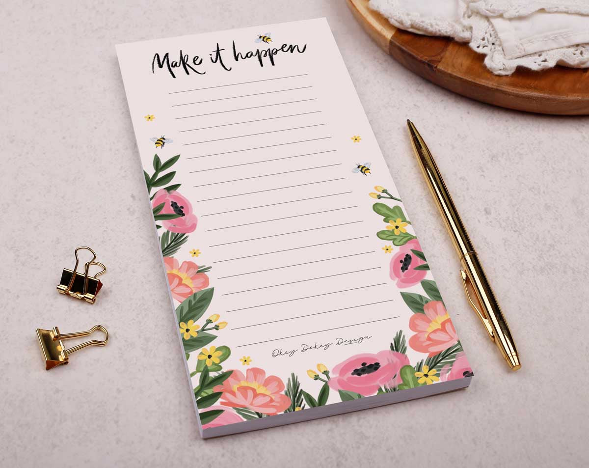 Floral To Do List Pad. Notebooks & Notepads designed by Making Meadows