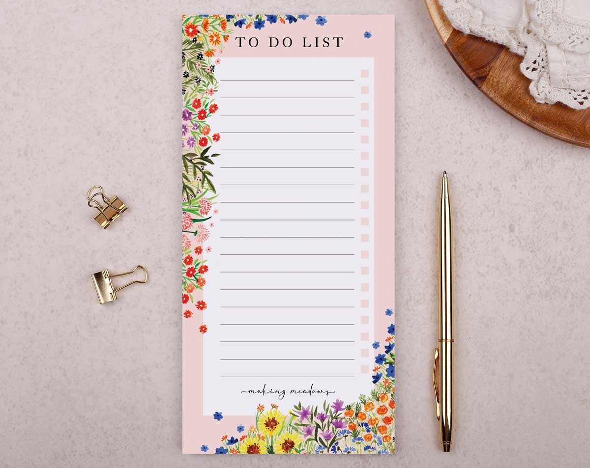 Flower To Do List Pad. Notebooks & Notepads designed by Making Meadows
