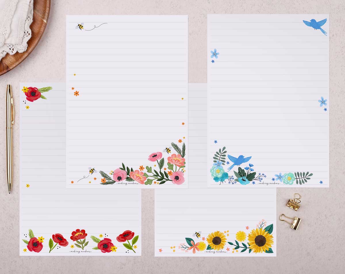 Flower Writing Paper Gift Box. Stationery designed by Making Meadows