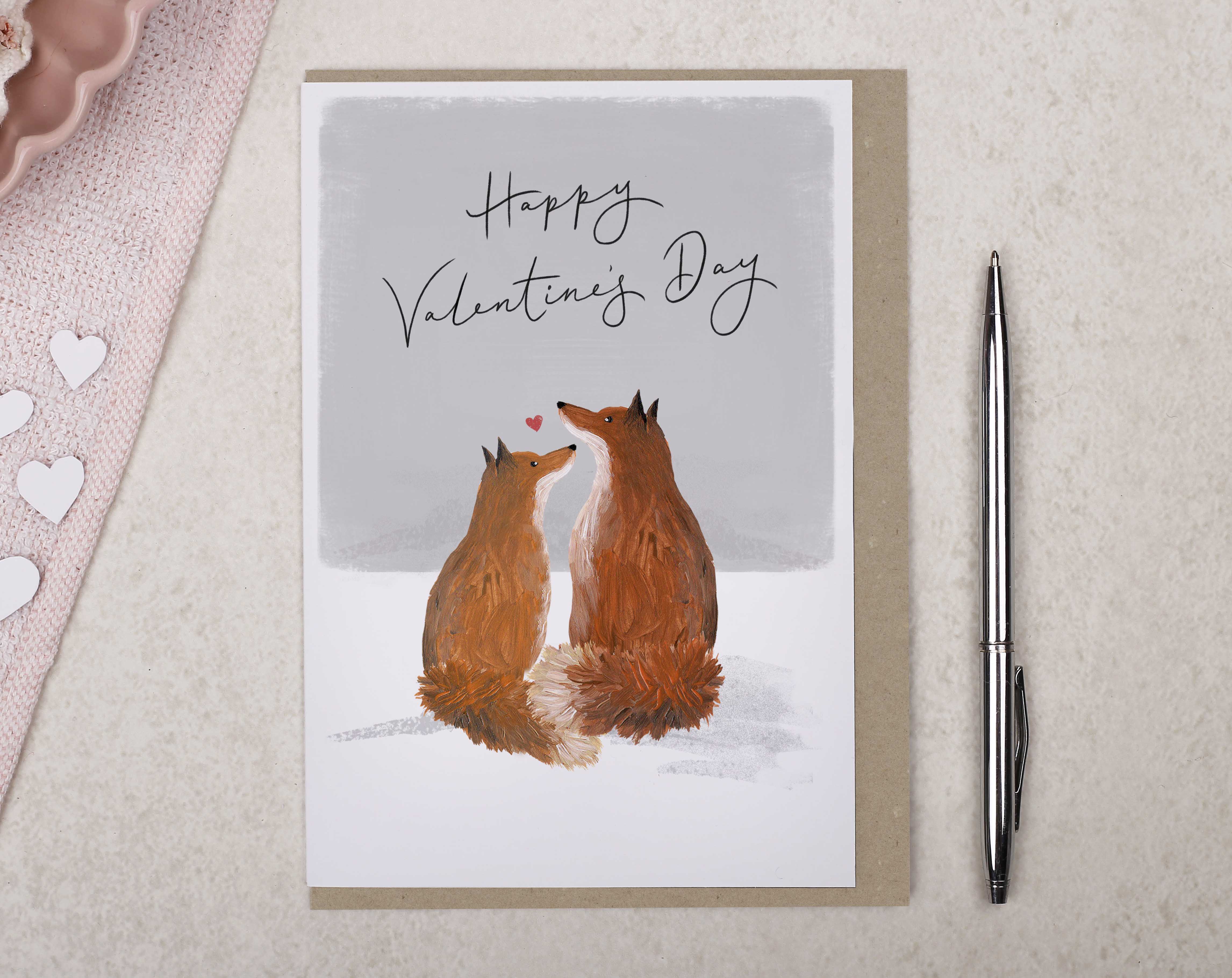 Foxes Kissing Valentine Card. Greeting & Note Cards designed by Making Meadows