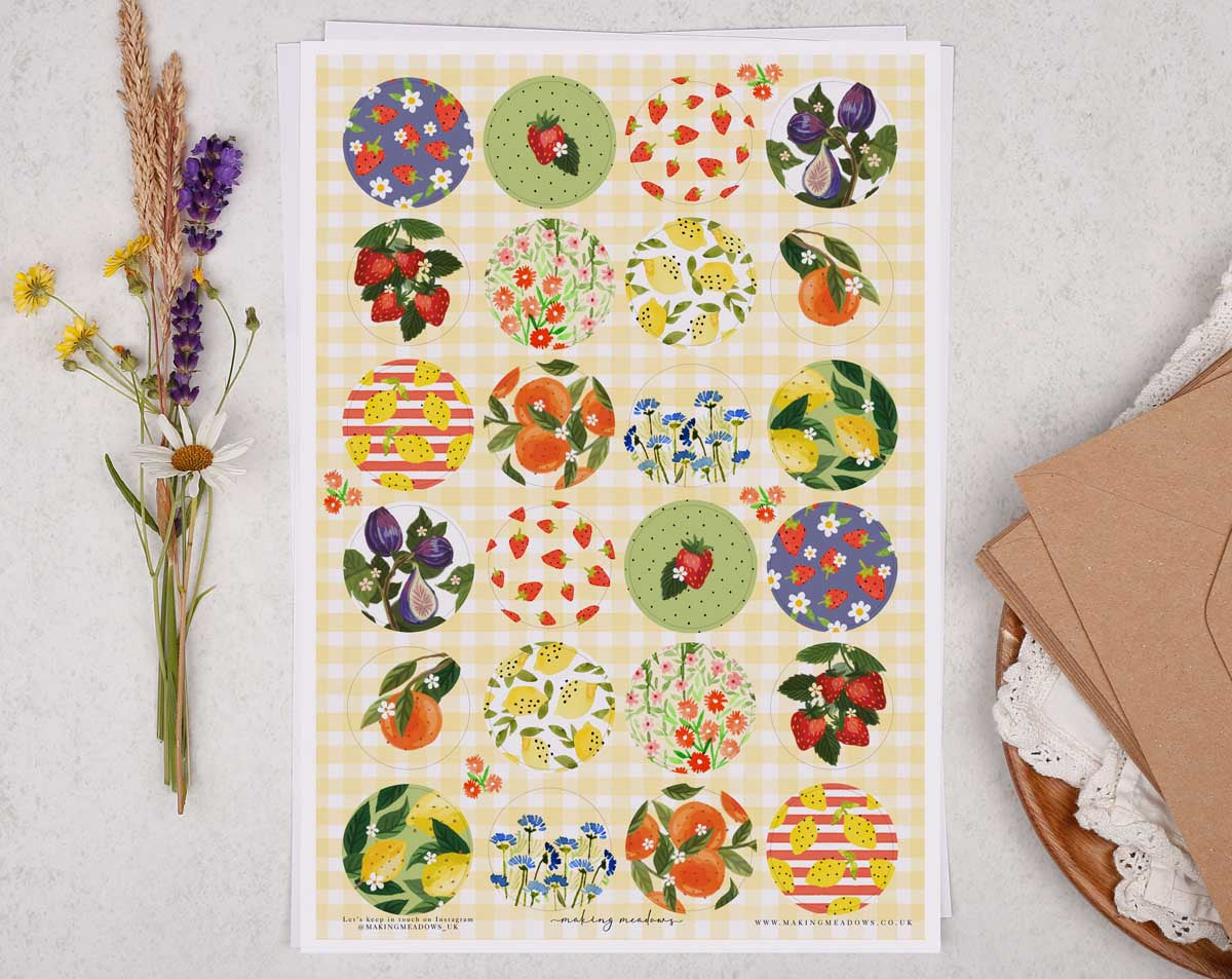 Fruit Sticker Sheet. Decorative Stickers designed by Making Meadows