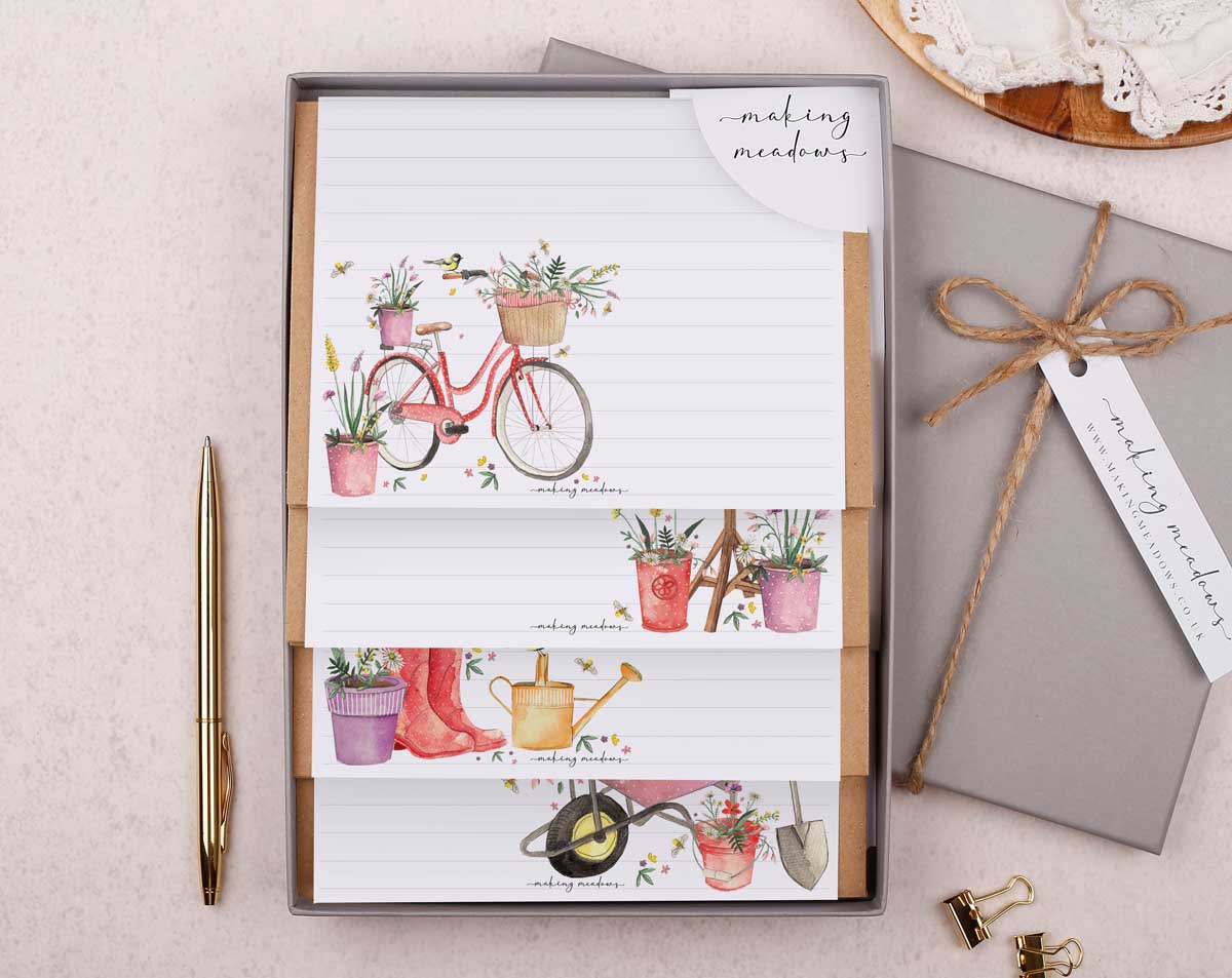Gardening Writing Paper Gift Box. Stationery designed by Making Meadows