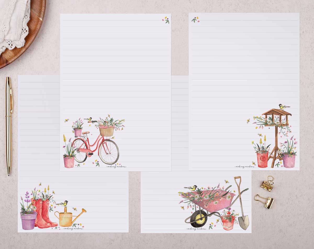 Gardening Writing Paper Gift Box. Stationery designed by Making Meadows