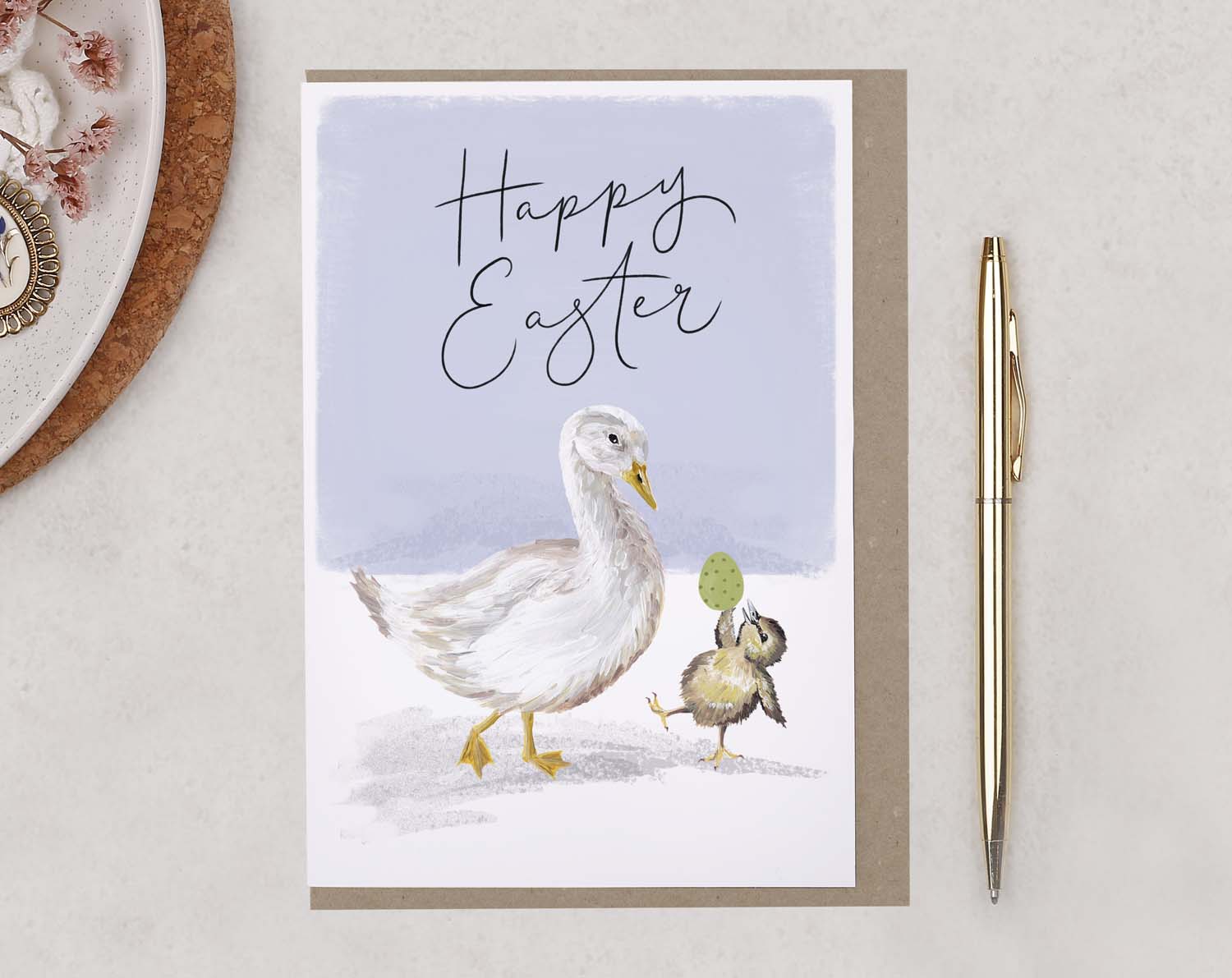 Goose Happy Easter Card With Baby Duckling. Greeting & Note Cards designed by Making Meadows