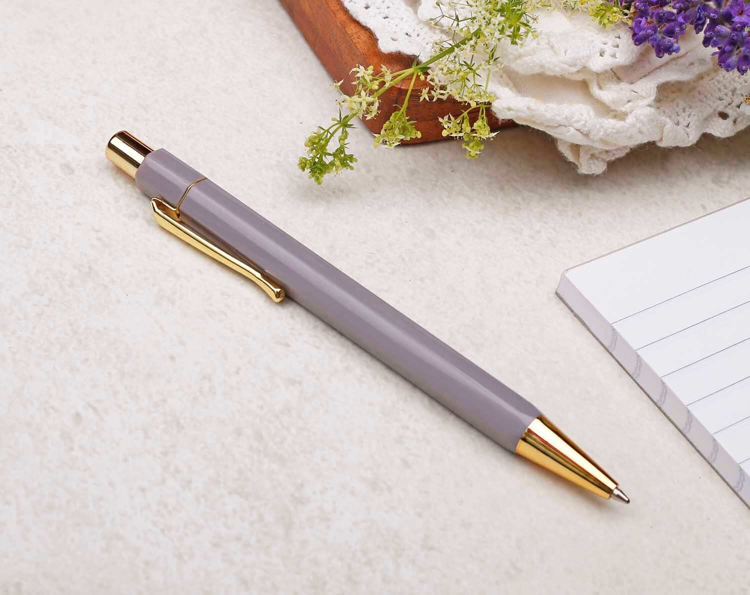 Grey & Gold Ballpoint Pen. Pens designed by Making Meadows