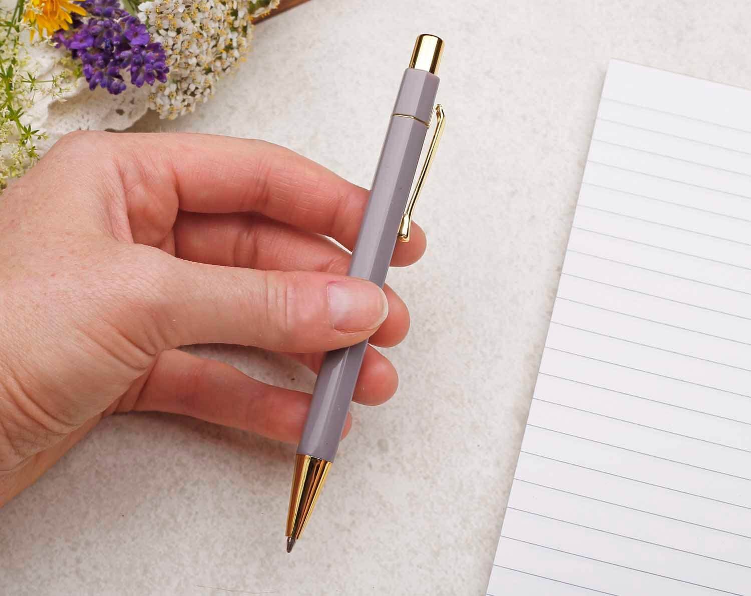 Grey & Gold Ballpoint Pen. Pens designed by Making Meadows